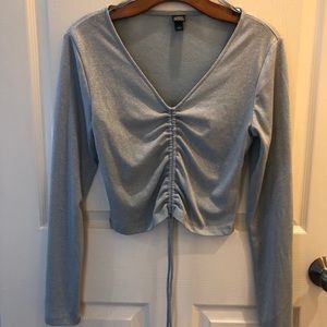 Ruched Drawstring Crop Top